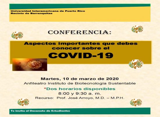 Conferencia: Aspectos importantes que debes saber sobre el COVID-19