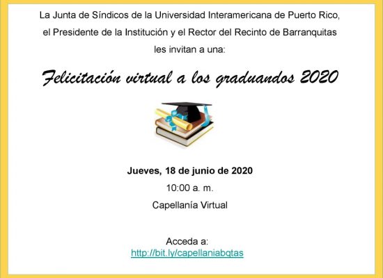Felicitación virtual a los graduandos 2020