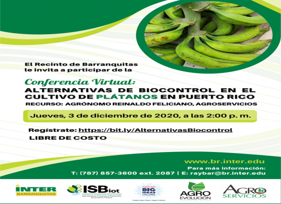 Conferencia Virtual – Alternativas de Biocontrol en el Cultivo de Plátanos en Puerto Rico