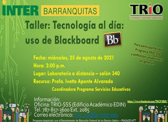Taller: Tecnología al día – uso de Blackboard