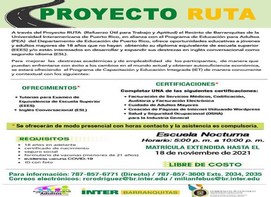 Proyecto Ruta | Inter Barranquitas