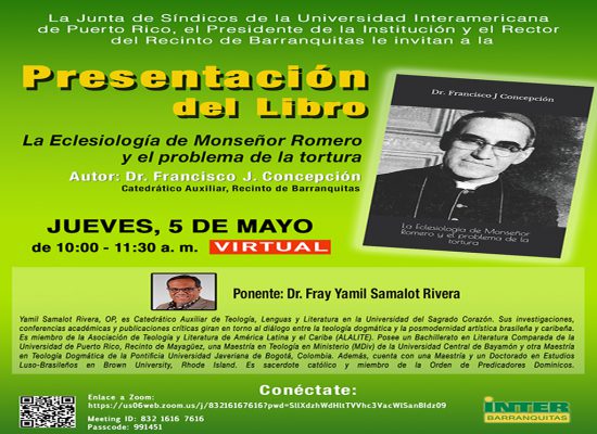 Presentación del Libro: La Eclesiología de Monseñor Romero y el problema de la tortura