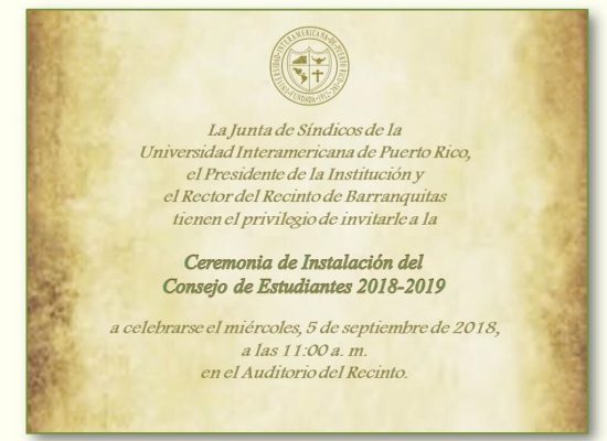 Ceremonia de Instalación del Consejo de Estudiantes 2018-2019