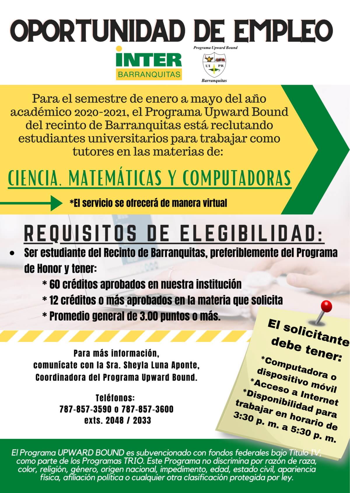 Oportunidad De Empleo – Tutores - Universidad Interamericana De Puerto ...